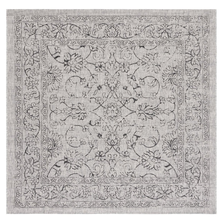 SAFAVIEH Outdoor CY8680-37612 Courtyard Grey / Black Rug Image 7