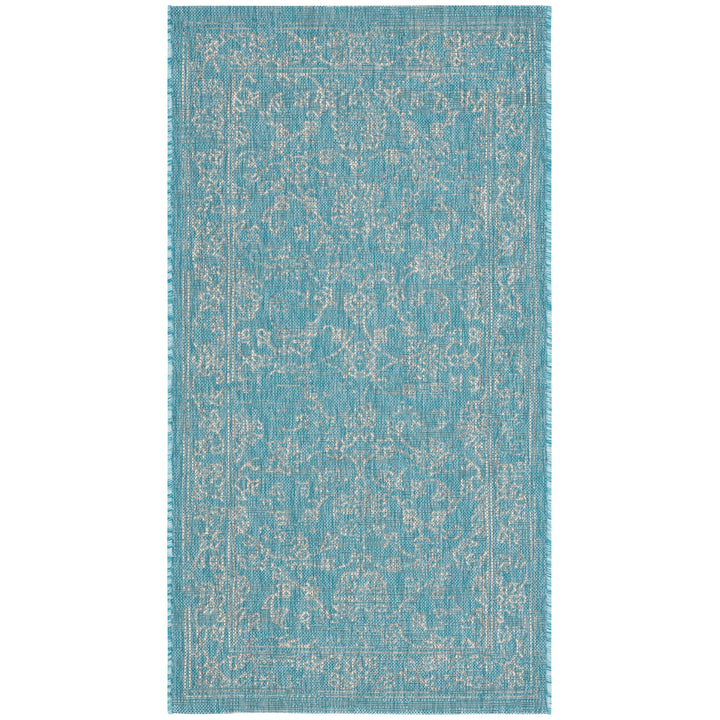 SAFAVIEH Outdoor CY8680-37121 Courtyard Aqua / Grey Rug Image 10