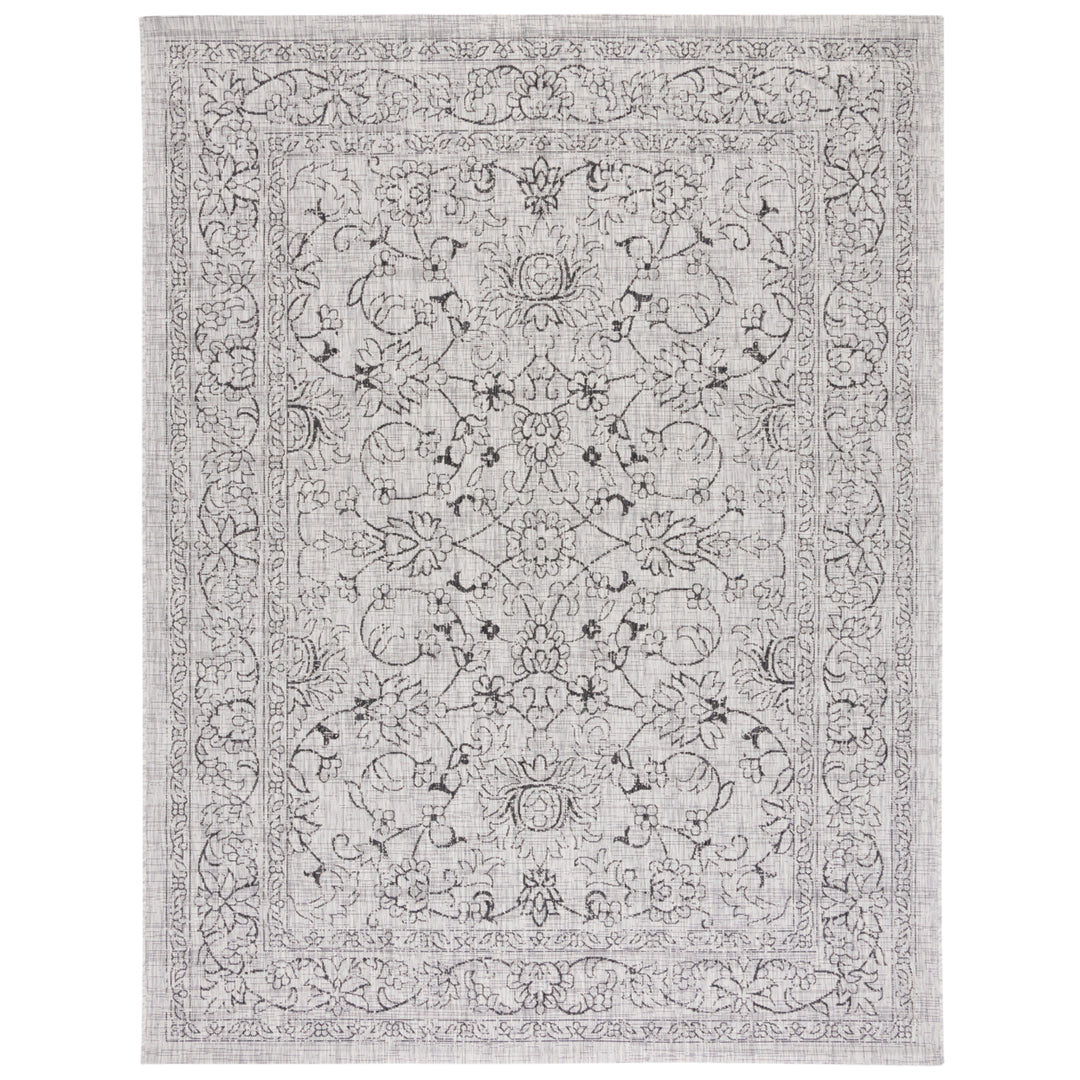 SAFAVIEH Outdoor CY8680-37612 Courtyard Grey / Black Rug Image 10