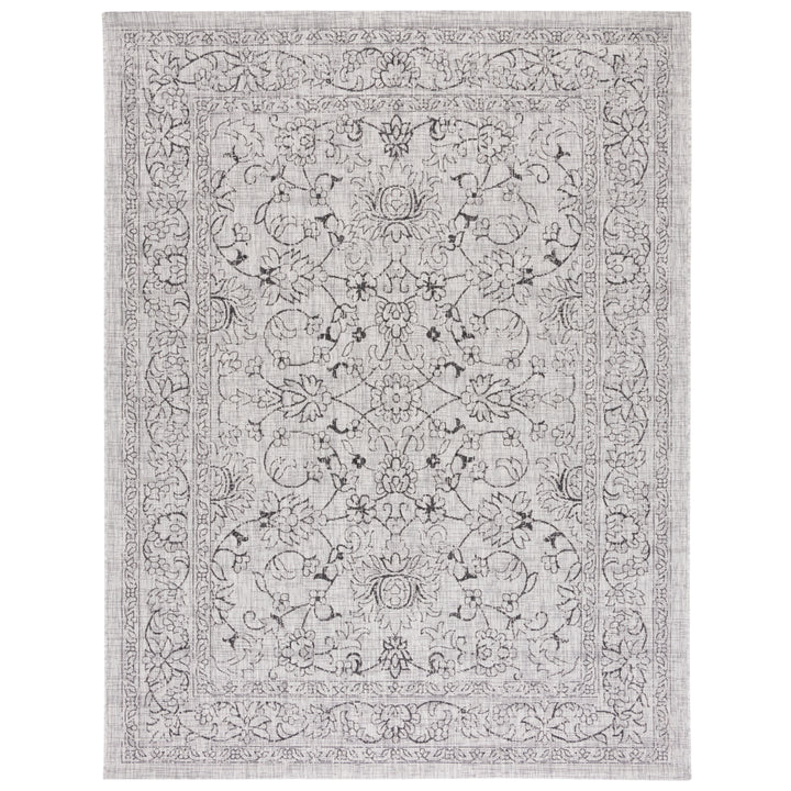 SAFAVIEH Outdoor CY8680-37612 Courtyard Grey / Black Rug Image 10