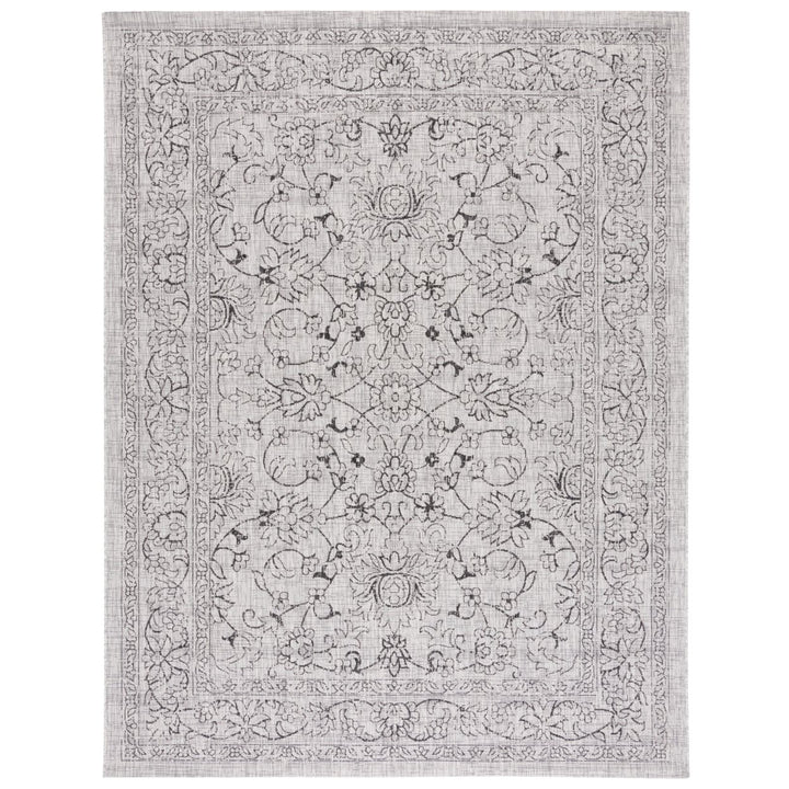 SAFAVIEH Outdoor CY8680-37612 Courtyard Grey / Black Rug Image 1