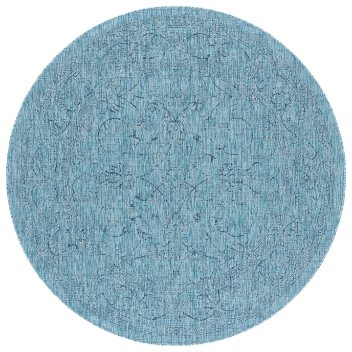 SAFAVIEH Outdoor CY8680-39412 Courtyard Aqua / Navy Rug Image 5