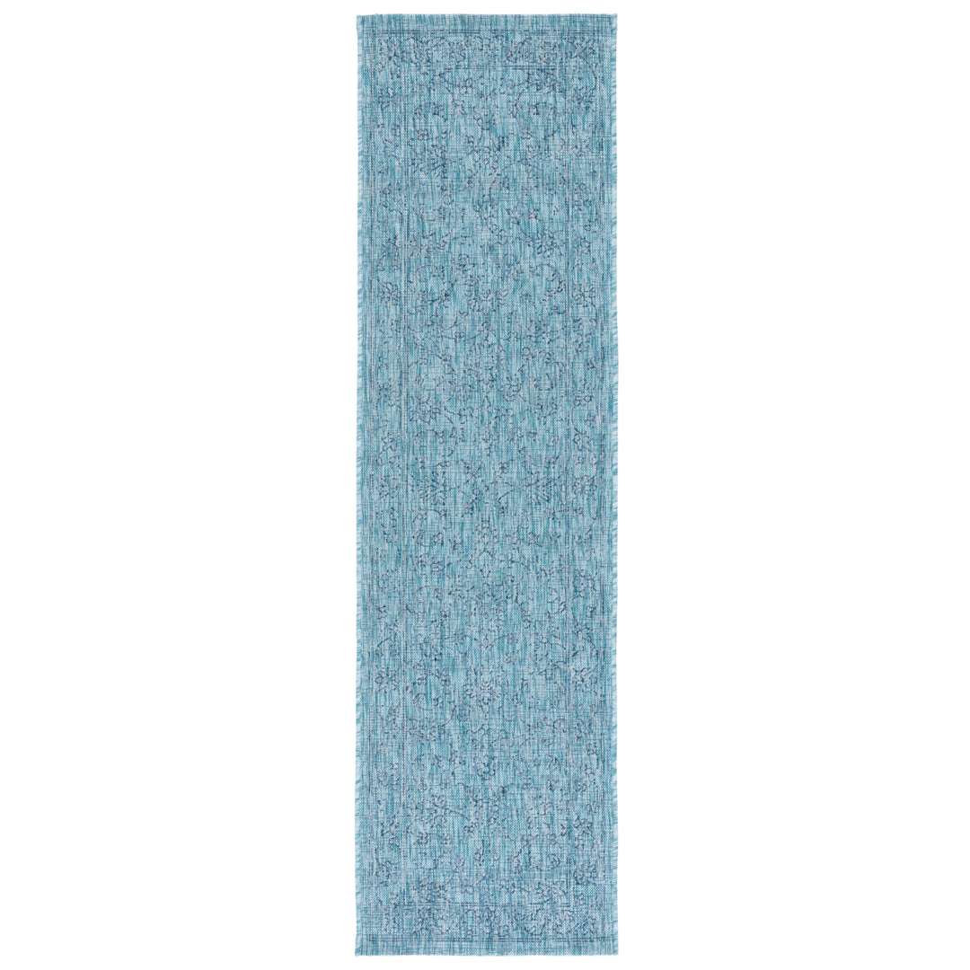 SAFAVIEH Outdoor CY8680-39412 Courtyard Aqua / Navy Rug Image 6