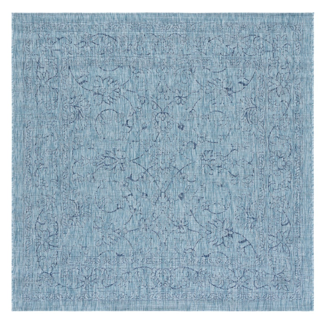 SAFAVIEH Outdoor CY8680-39412 Courtyard Aqua / Navy Rug Image 7