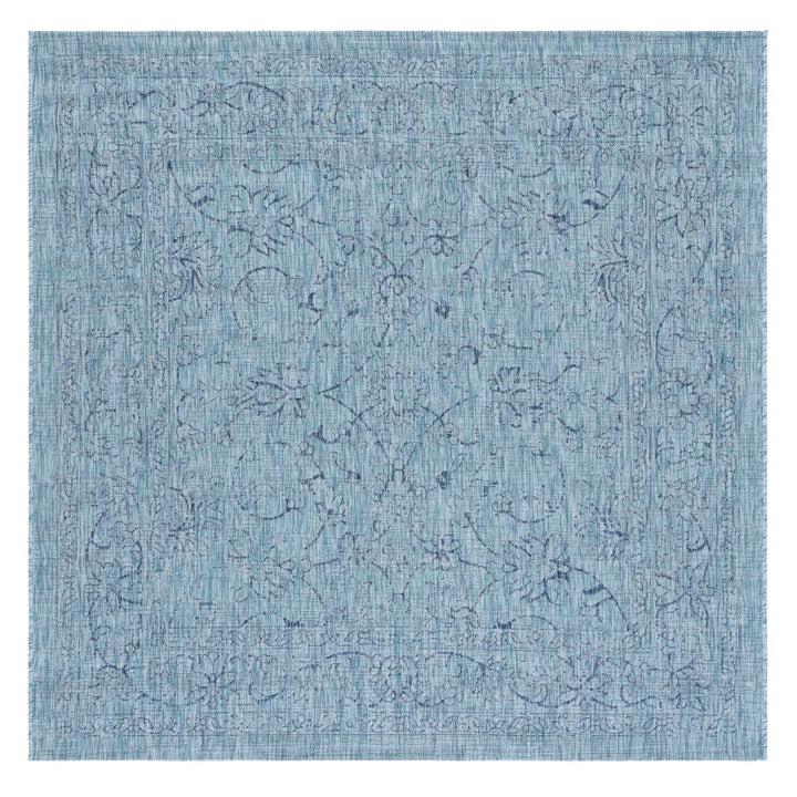 SAFAVIEH Outdoor CY8680-39412 Courtyard Aqua / Navy Rug Image 7