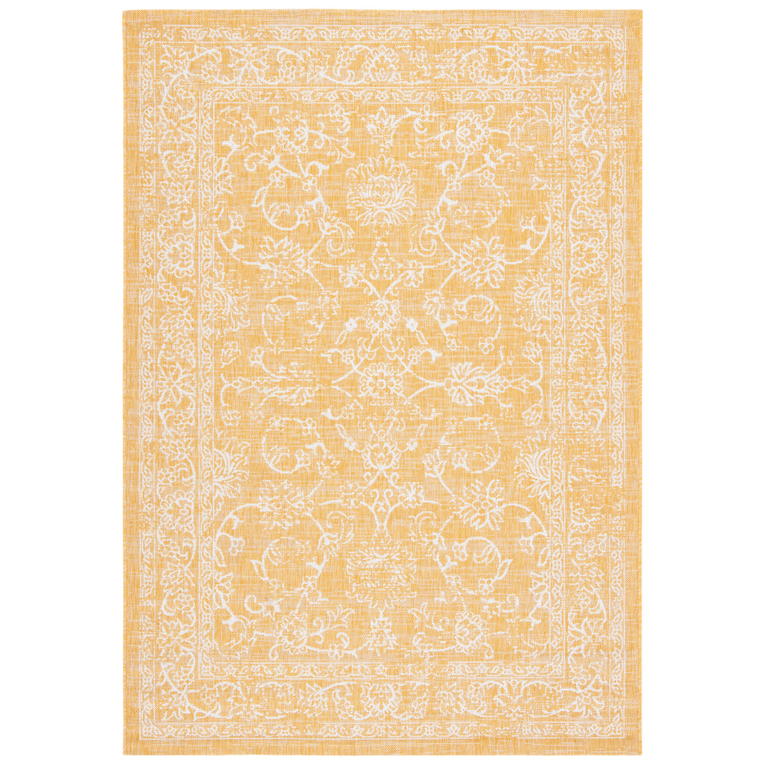 SAFAVIEH Outdoor CY8680-56021 Courtyard Gold / Ivory Rug Image 4