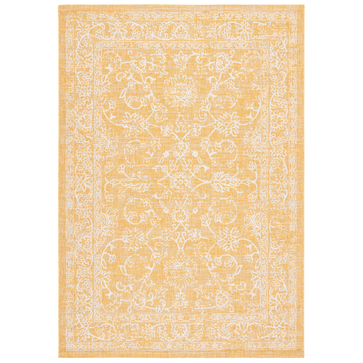 SAFAVIEH Outdoor CY8680-56021 Courtyard Gold / Ivory Rug Image 4