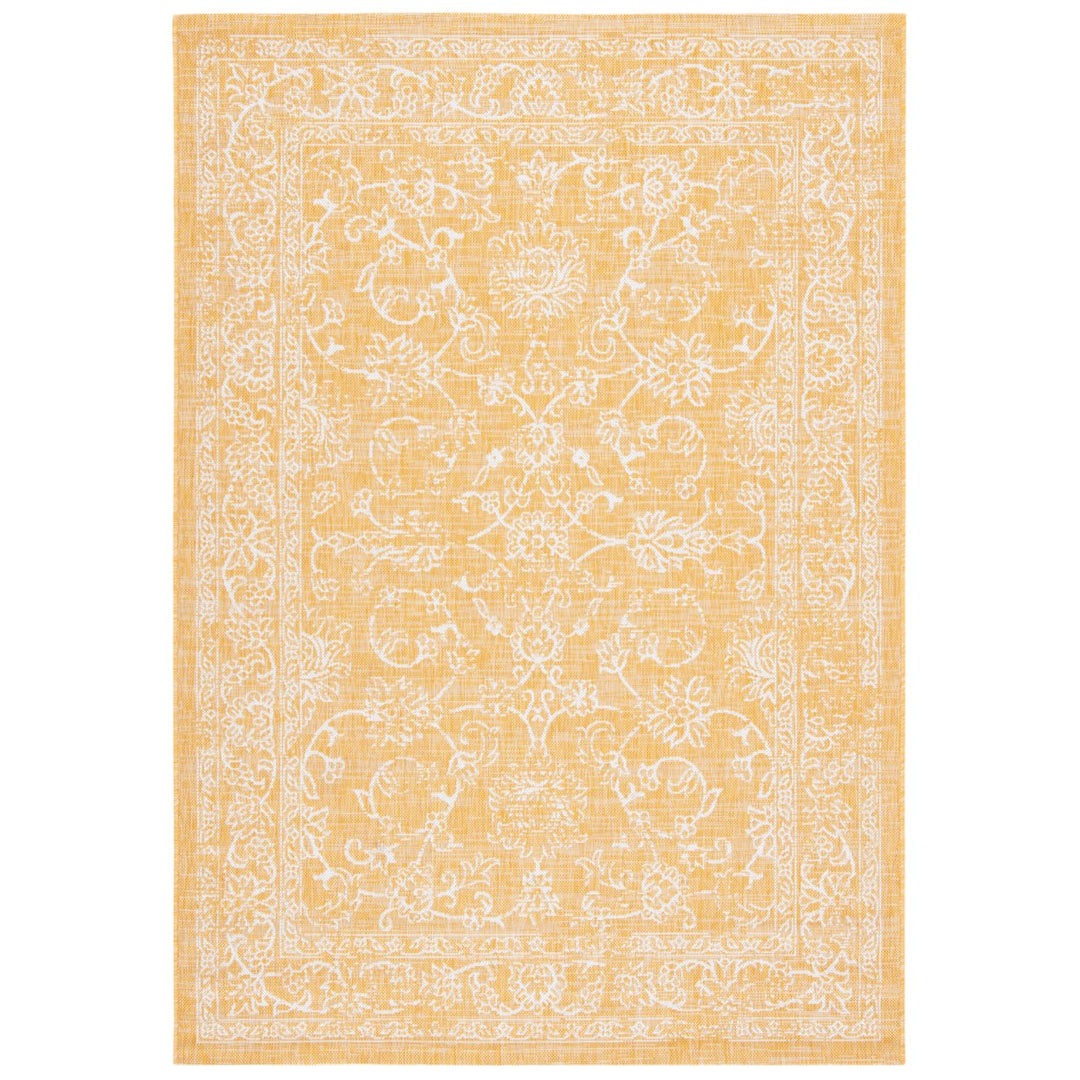 SAFAVIEH Outdoor CY8680-56021 Courtyard Gold / Ivory Rug Image 1