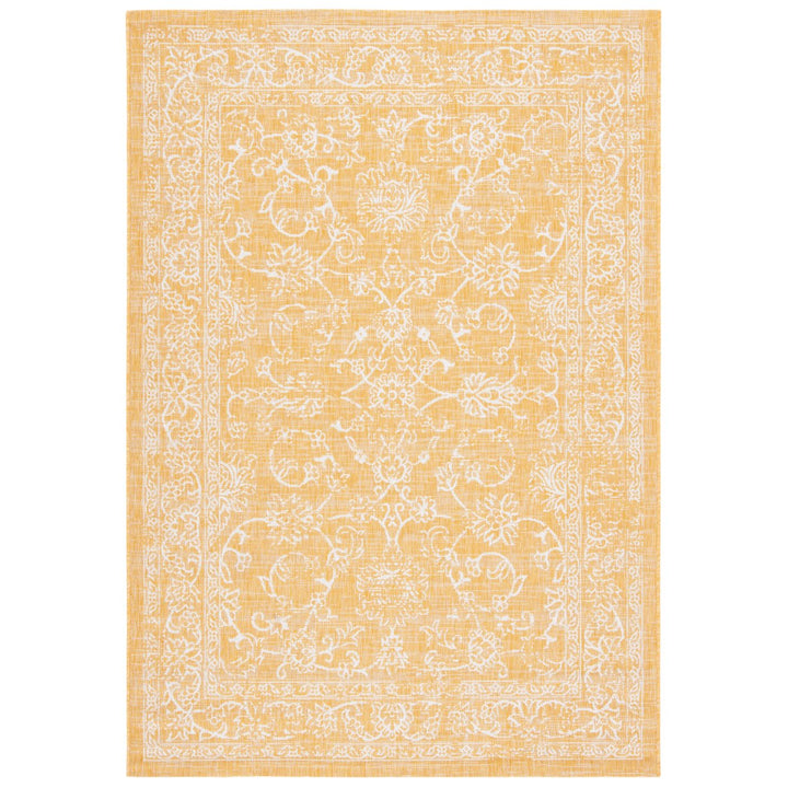 SAFAVIEH Outdoor CY8680-56021 Courtyard Gold / Ivory Rug Image 1