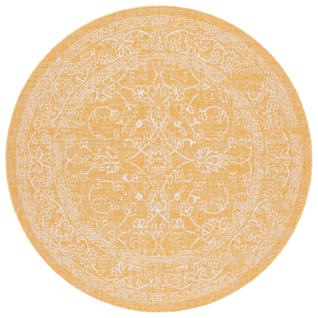 SAFAVIEH Outdoor CY8680-56021 Courtyard Gold / Ivory Rug Image 5