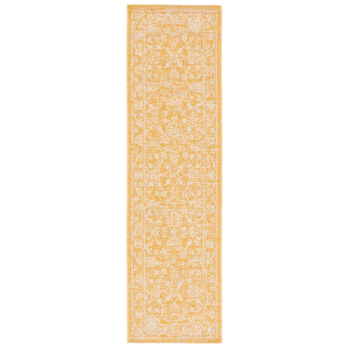 SAFAVIEH Outdoor CY8680-56021 Courtyard Gold / Ivory Rug Image 1