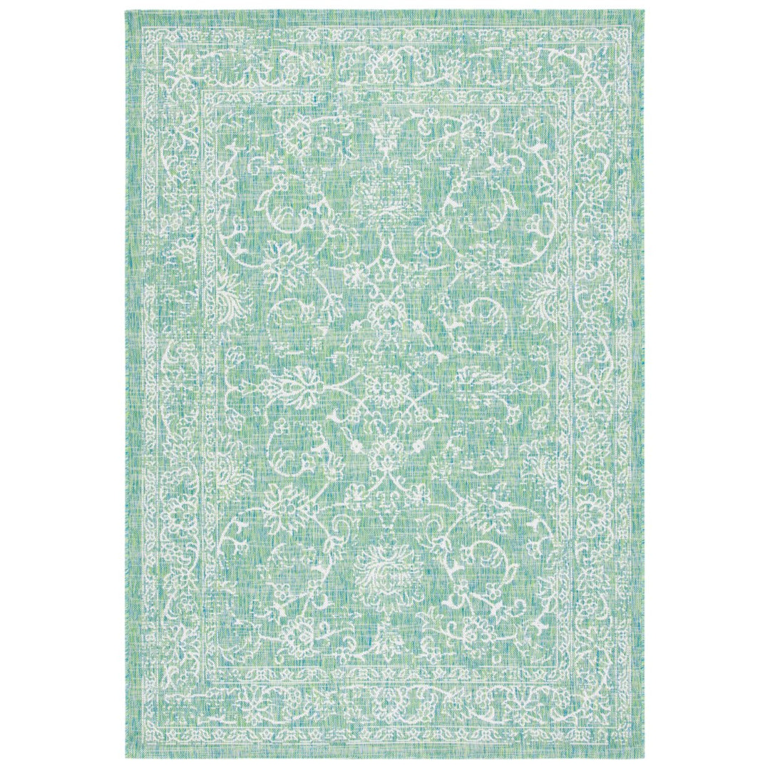 SAFAVIEH Outdoor CY8680-55721 Courtyard Green / Ivory Rug Image 4