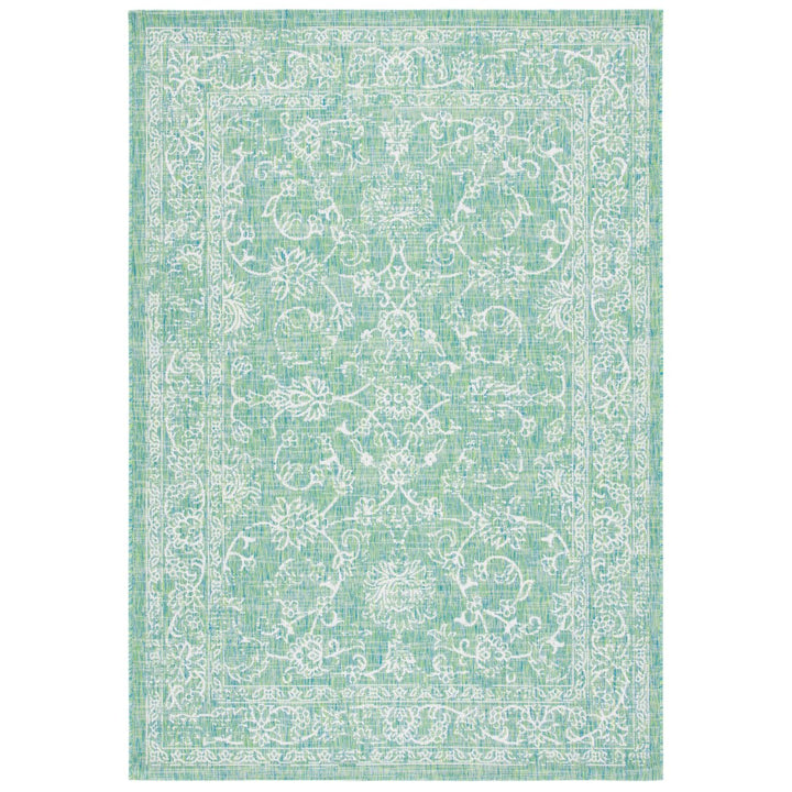 SAFAVIEH Outdoor CY8680-55721 Courtyard Green / Ivory Rug Image 4