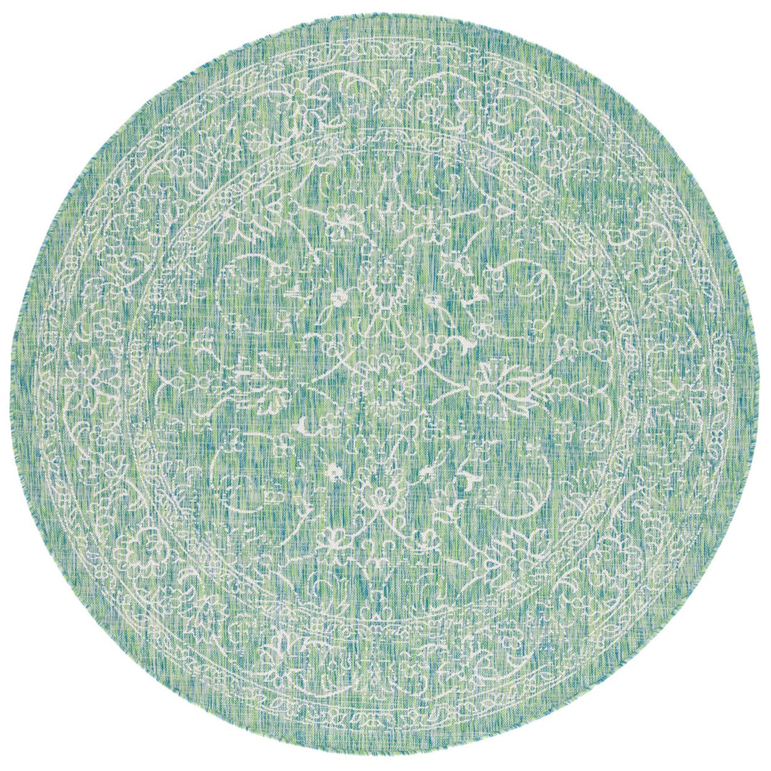 SAFAVIEH Outdoor CY8680-55721 Courtyard Green / Ivory Rug Image 5