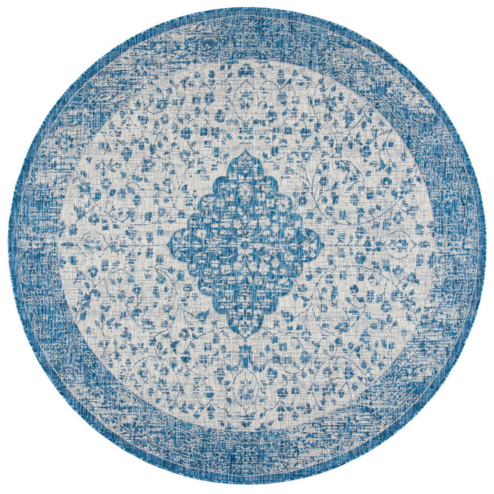 SAFAVIEH Outdoor CY8720-36812 Courtyard Blue / Grey Rug Image 1