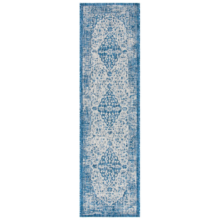 SAFAVIEH Outdoor CY8720-36812 Courtyard Blue / Grey Rug Image 1