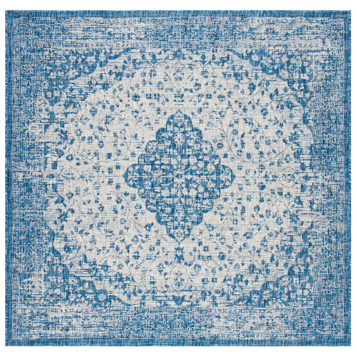 SAFAVIEH Outdoor CY8720-36812 Courtyard Blue / Grey Rug Image 1