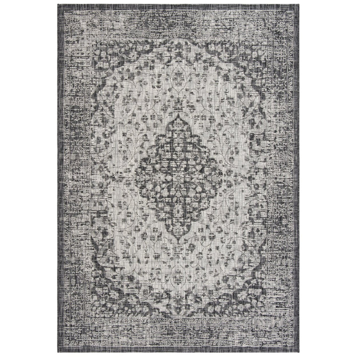 SAFAVIEH Outdoor CY8720-37612 Courtyard Black / Grey Rug Image 1