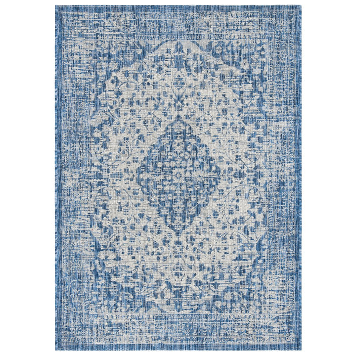 SAFAVIEH Outdoor CY8720-36812 Courtyard Blue / Grey Rug Image 1