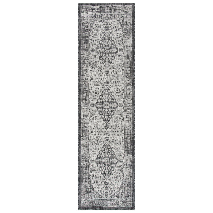 SAFAVIEH Outdoor CY8720-37612 Courtyard Black / Grey Rug Image 1