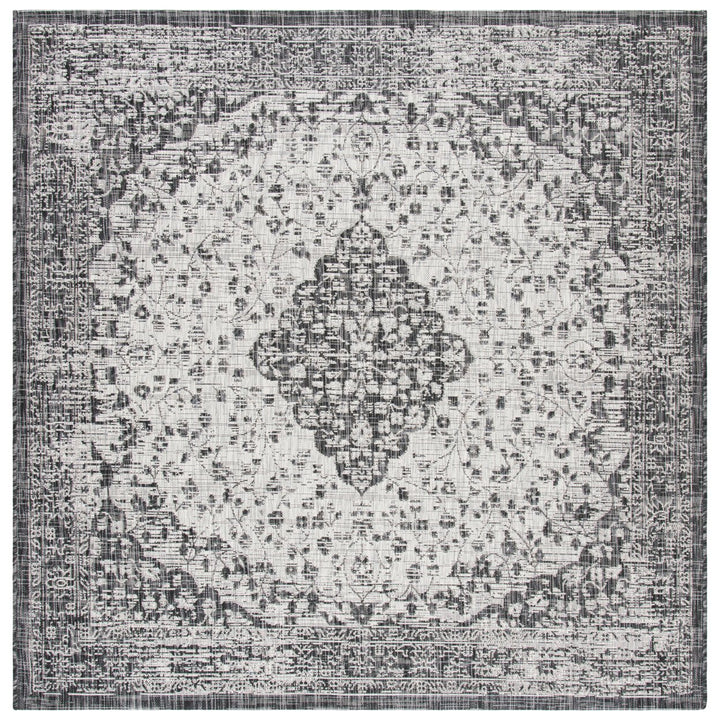 SAFAVIEH Outdoor CY8720-37612 Courtyard Black / Grey Rug Image 1