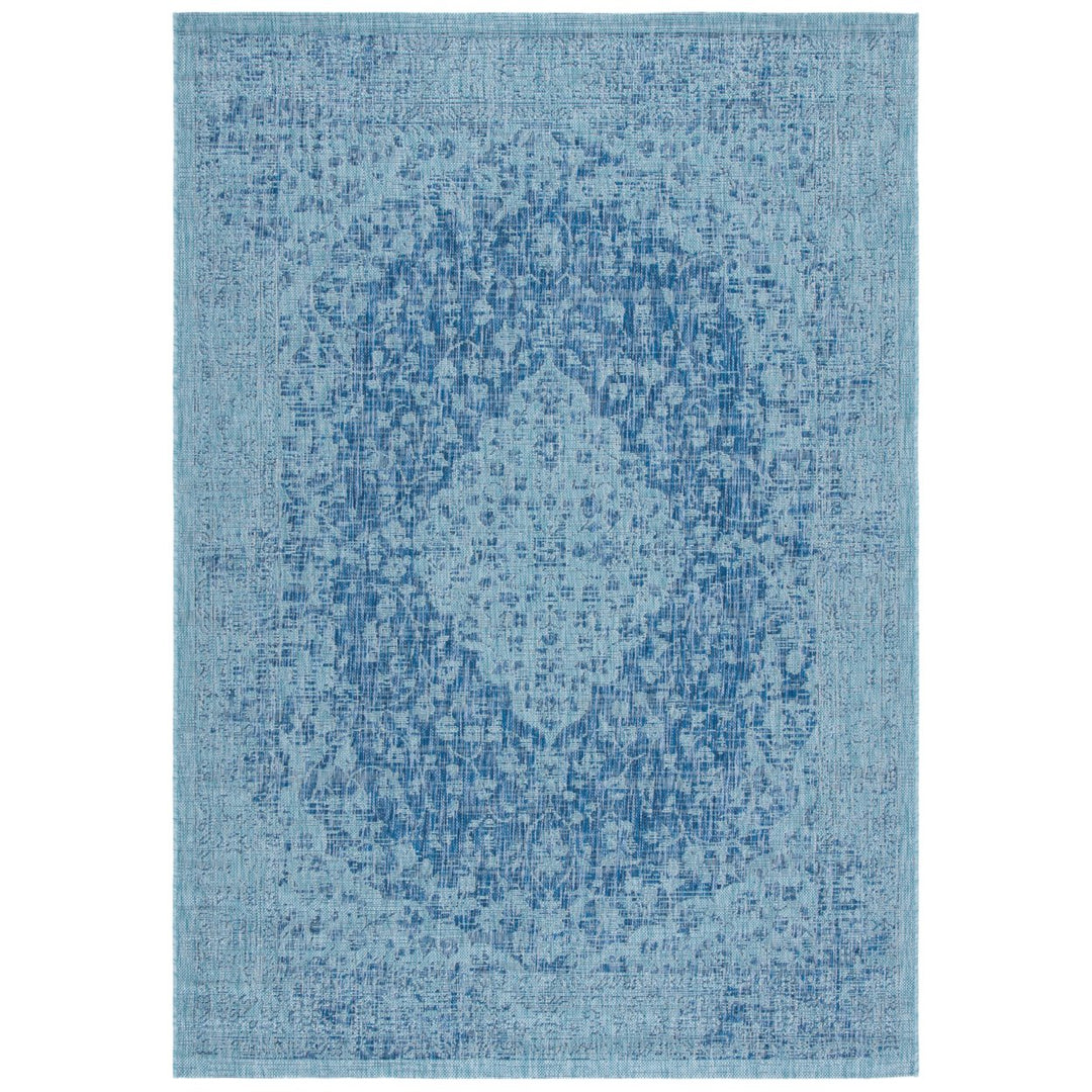 SAFAVIEH Outdoor CY8720-39421 Courtyard Navy / Aqua Rug Image 1