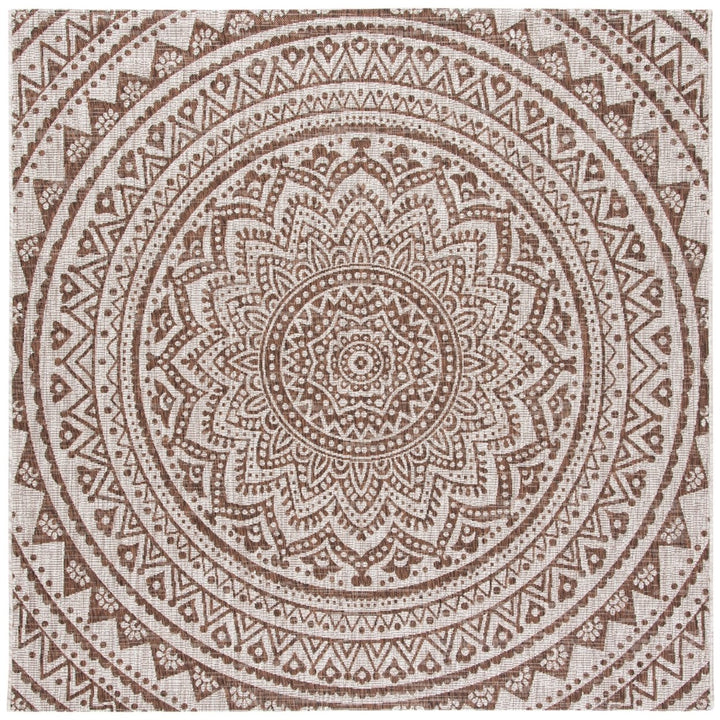 SAFAVIEH Outdoor CY8734-36312 Courtyard Lt Beige / Lt Brown Rug Image 1