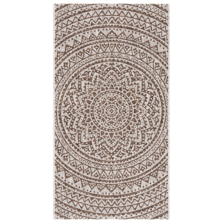 SAFAVIEH Outdoor CY8734-36312 Courtyard Lt Beige / Lt Brown Rug Image 9