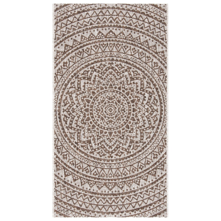 SAFAVIEH Outdoor CY8734-36312 Courtyard Lt Beige / Lt Brown Rug Image 1