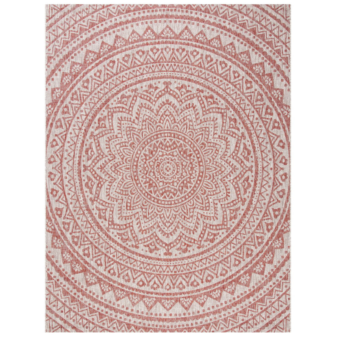 SAFAVIEH Outdoor CY8734-36512 Courtyard Lt Beige / Terracotta Rug Image 1