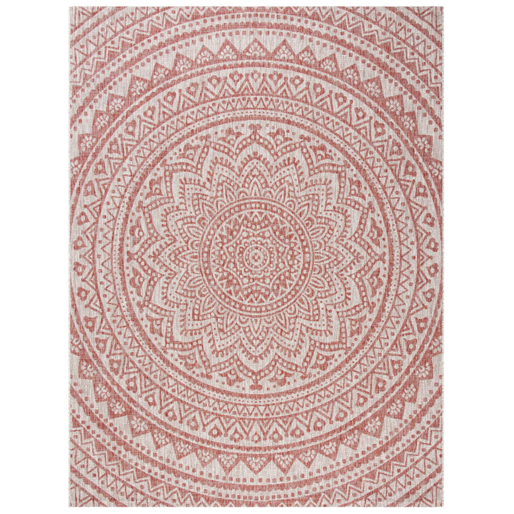 SAFAVIEH Outdoor CY8734-36512 Courtyard Lt Beige / Terracotta Rug Image 1