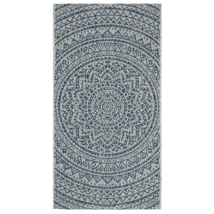 SAFAVIEH Outdoor CY8734-36812 Courtyard Light Grey / Blue Rug Image 1