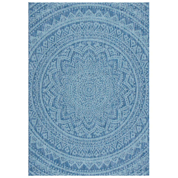 SAFAVIEH Outdoor CY8734-39421 Courtyard Navy / Aqua Rug Image 1