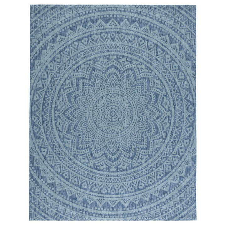 SAFAVIEH Outdoor CY8734-39421 Courtyard Navy / Aqua Rug Image 1