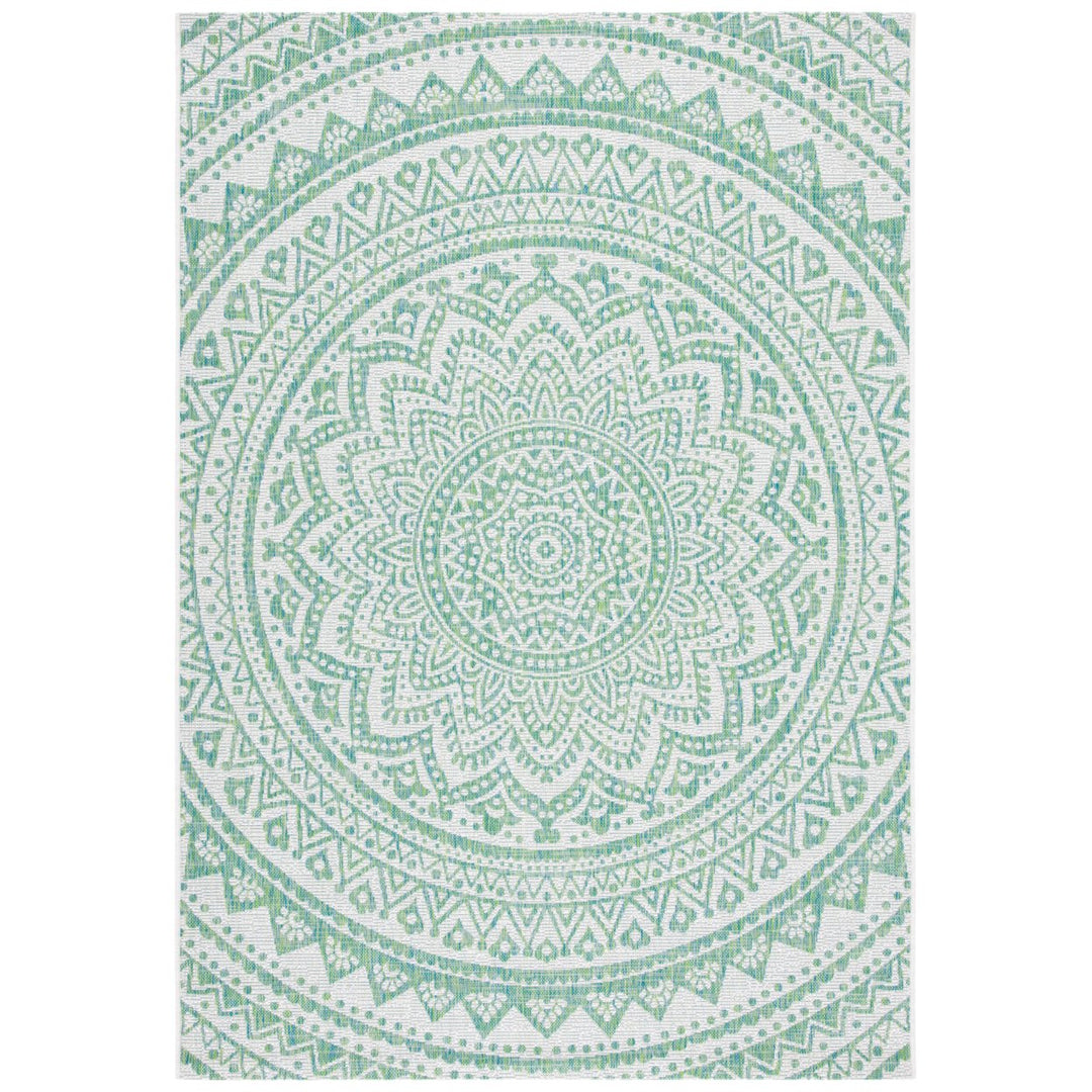 SAFAVIEH Outdoor CY8734-55712 Courtyard Ivory / Green Rug Image 1