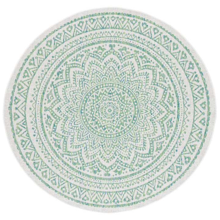 SAFAVIEH Outdoor CY8734-55712 Courtyard Ivory / Green Rug Image 1