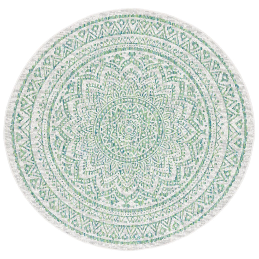 SAFAVIEH Outdoor CY8734-55712 Courtyard Ivory / Green Rug Image 1