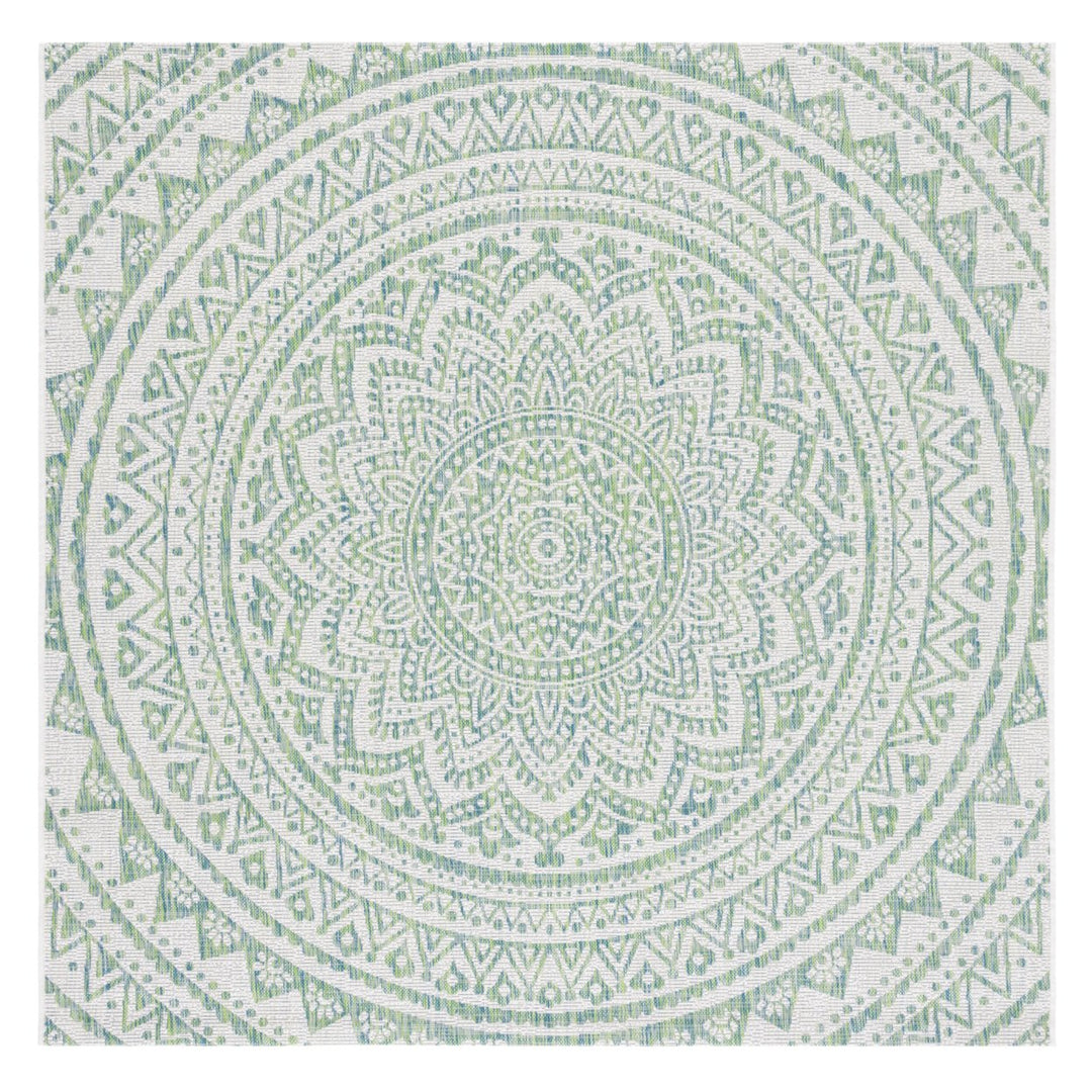 SAFAVIEH Outdoor CY8734-55712 Courtyard Ivory / Green Rug Image 1