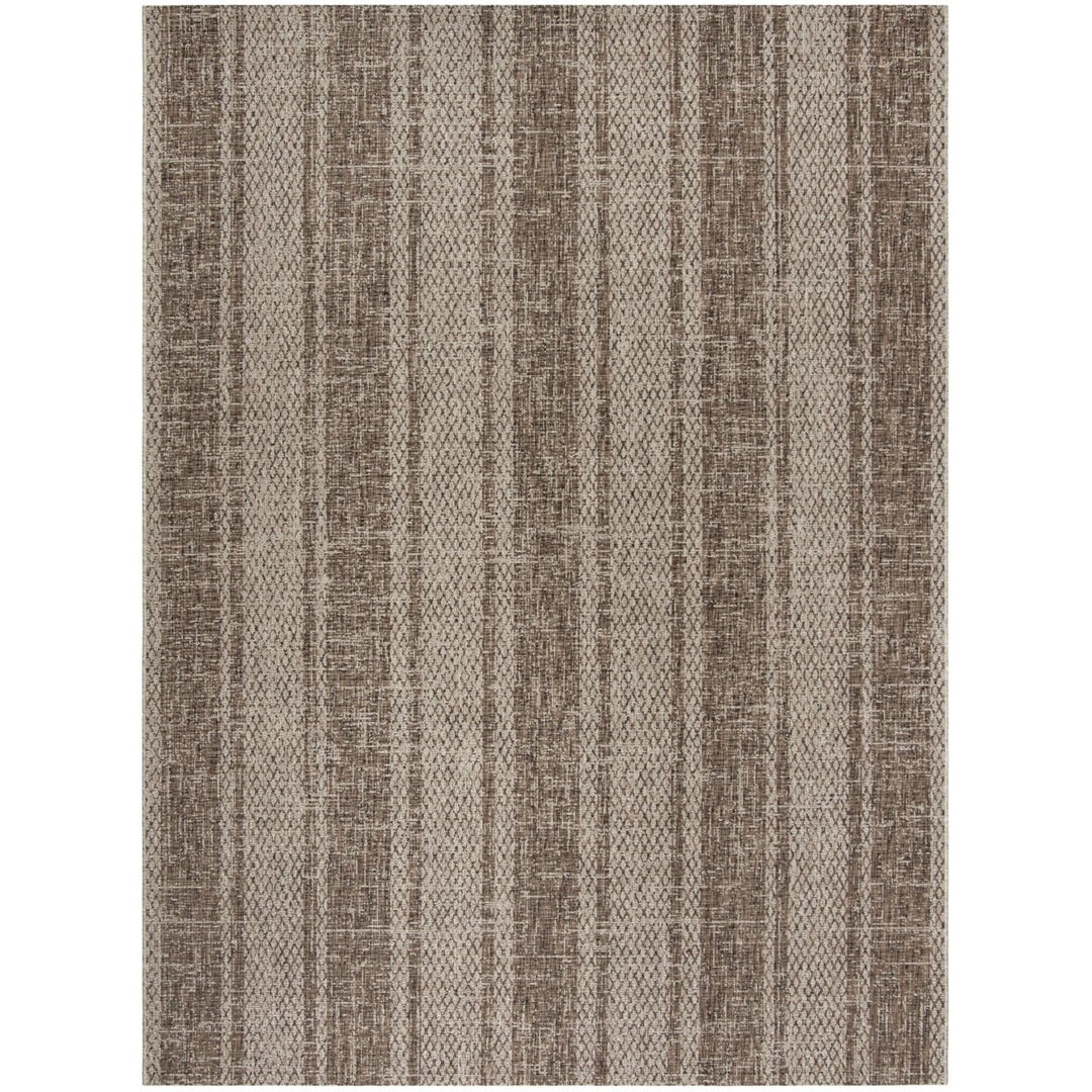 SAFAVIEH Outdoor CY8736-36312 Courtyard Lt Beige / Lt Brown Rug Image 1