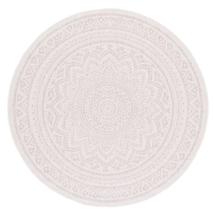 SAFAVIEH Outdoor CY8734-56212 Courtyard Ivory / Soft Pink Rug Image 5