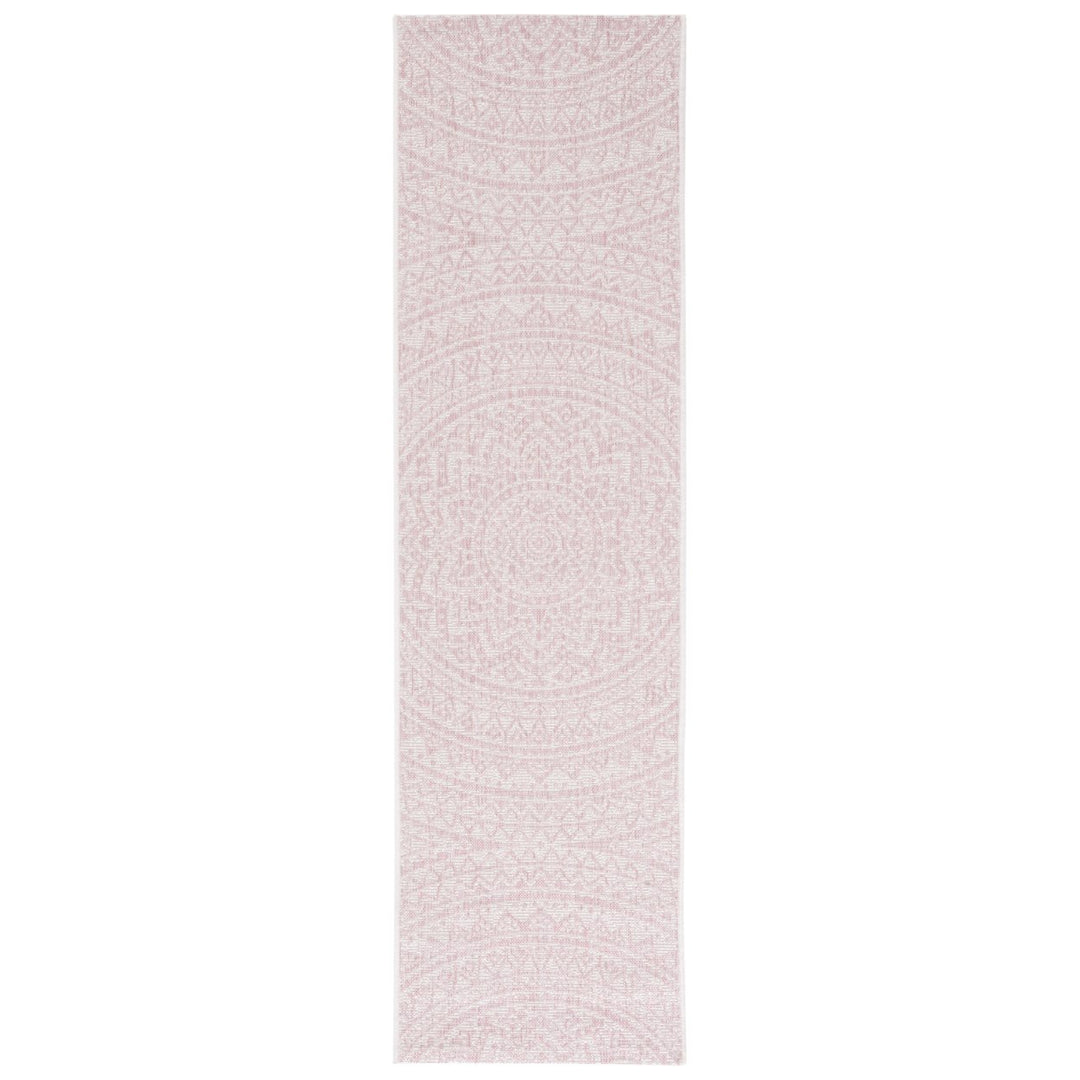 SAFAVIEH Outdoor CY8734-56212 Courtyard Ivory / Soft Pink Rug Image 6