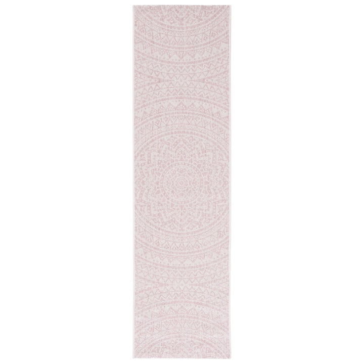 SAFAVIEH Outdoor CY8734-56212 Courtyard Ivory / Soft Pink Rug Image 6