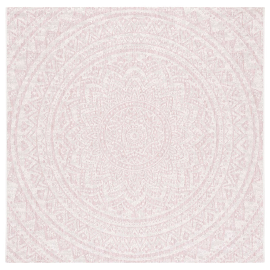 SAFAVIEH Outdoor CY8734-56212 Courtyard Ivory / Soft Pink Rug Image 7