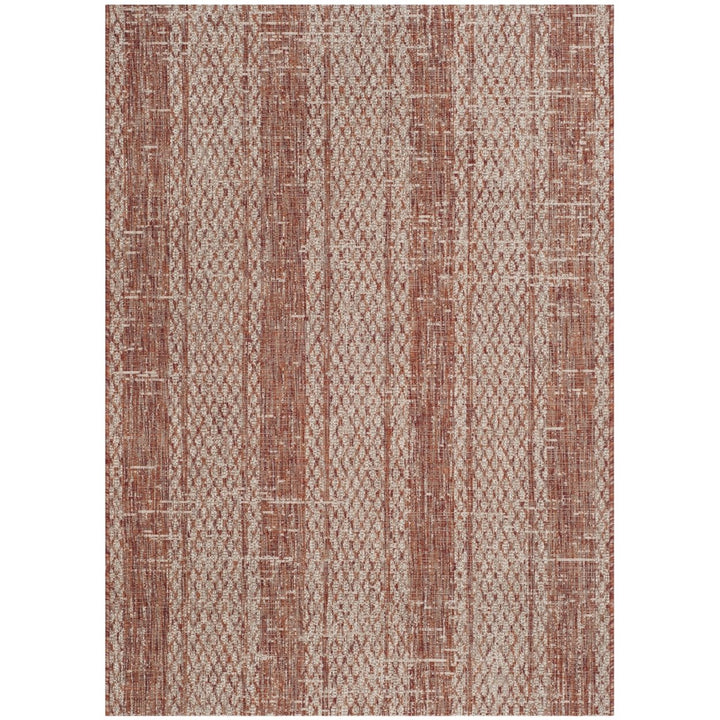 SAFAVIEH Outdoor CY8736-36512 Courtyard Lt Beige / Terracotta Rug Image 1