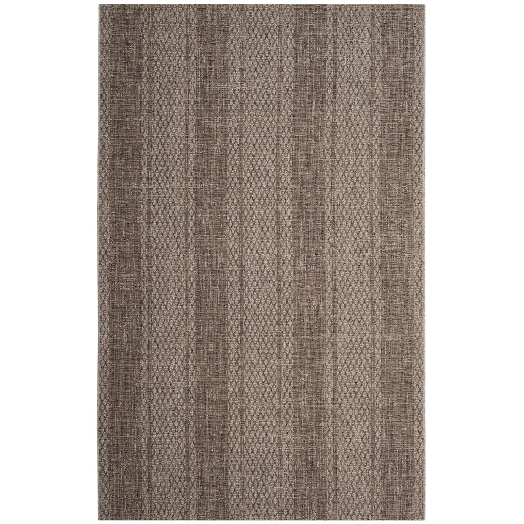 SAFAVIEH Outdoor CY8736-36312 Courtyard Lt Beige / Lt Brown Rug Image 1