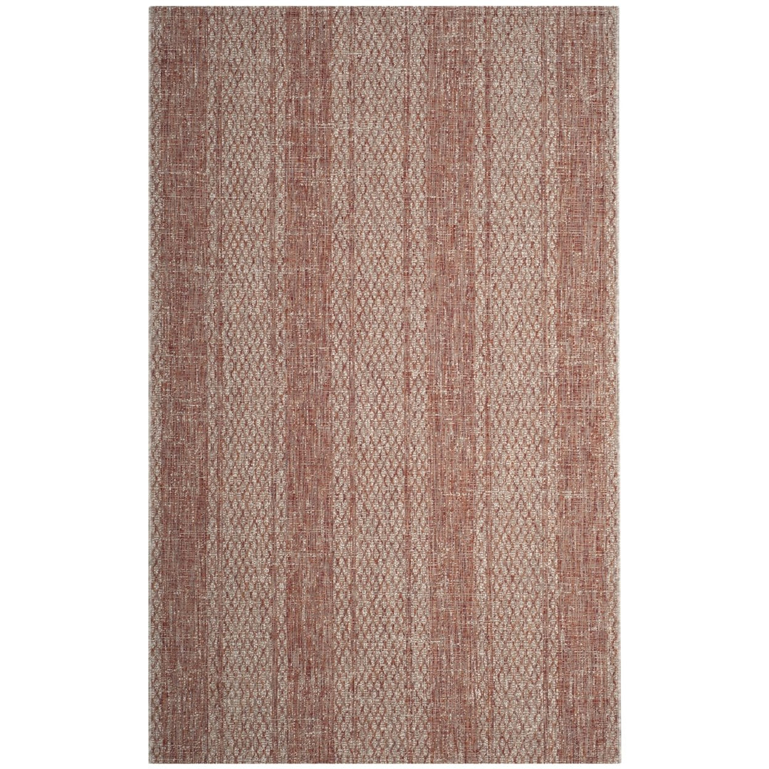 SAFAVIEH Outdoor CY8736-36512 Courtyard Lt Beige / Terracotta Rug Image 1