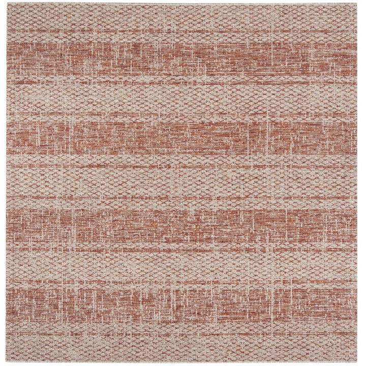 SAFAVIEH Outdoor CY8736-36512 Courtyard Lt Beige / Terracotta Rug Image 1