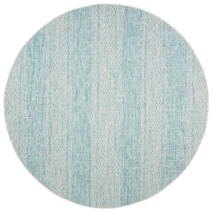 SAFAVIEH Outdoor CY8736-37112 Courtyard Light Grey / Aqua Rug Image 1