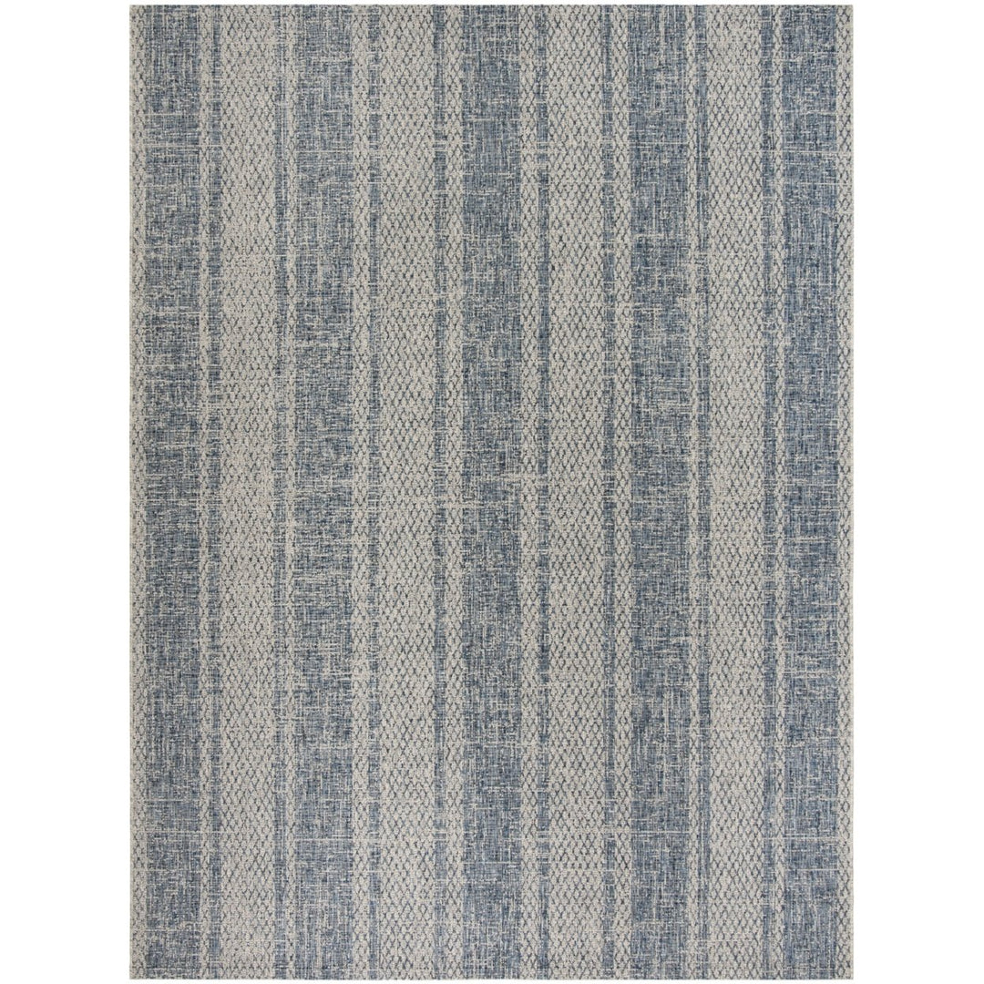 SAFAVIEH Outdoor CY8736-36812 Courtyard Light Grey / Blue Rug Image 1