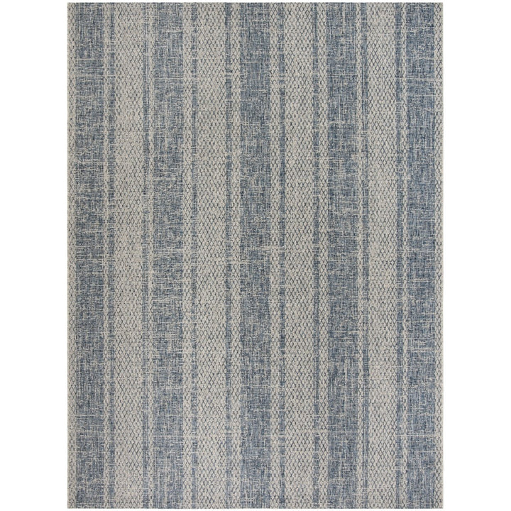 SAFAVIEH Outdoor CY8736-36812 Courtyard Light Grey / Blue Rug Image 1